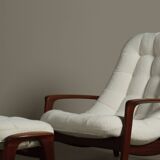 Vintage Teak "Scoop" chair with ottoman by R.Huber & Co