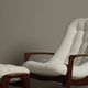 Vintage Teak "Scoop" chair with ottoman by R.Huber & Co