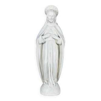 Sacred Heart of Jesus statue signed Guelfi Maucci in marble powder