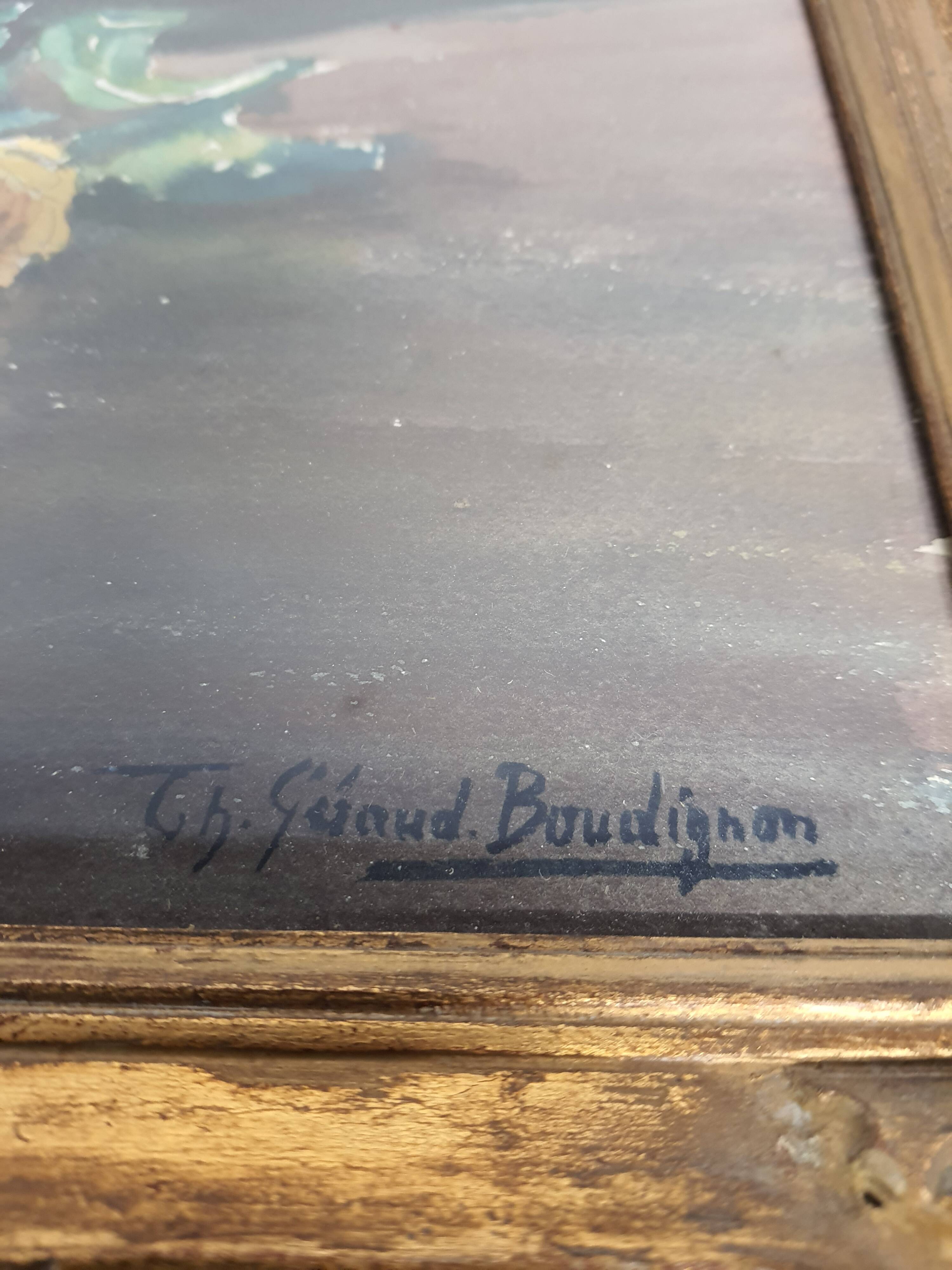 Bouquet of old watercolor flowers