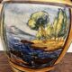 Grande amphore italienne en terre cuite décor polychrome