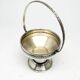Art Deco sugar bowl, silver-plated brass, crystal, Poland, 1930s