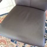 Chocolate leather swivel chair