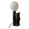 Lampe à poser en céramique et opaline chat