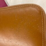 Brown leather sofa