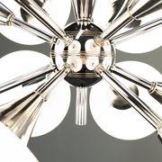 Sputnik chandelier with 12 frosted glass lights, Italy circa 1970.