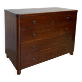 Italian art deco burl walnut chest of drawers, 1850s.
