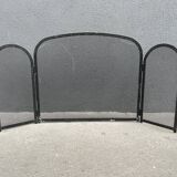 1960s brass fireplace screen, vintage spark guard