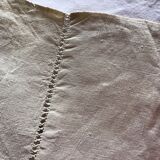 Drap en toile de lin 2 personnes marqué JP