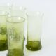 Service à orangeade en verre bullé de Biot, Long Drink, vert, 1960