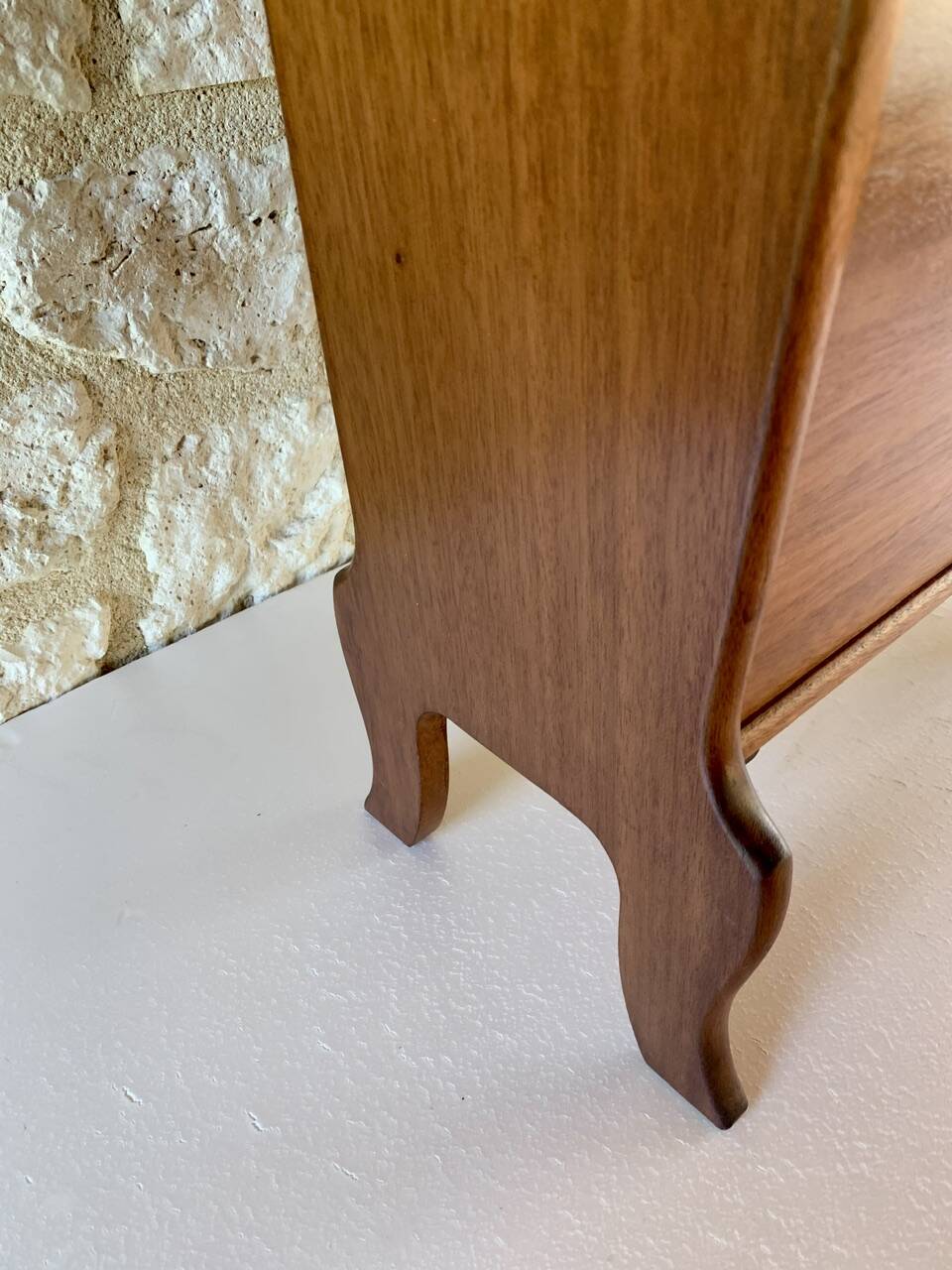 Vintage side table with magazine rack, 1960s