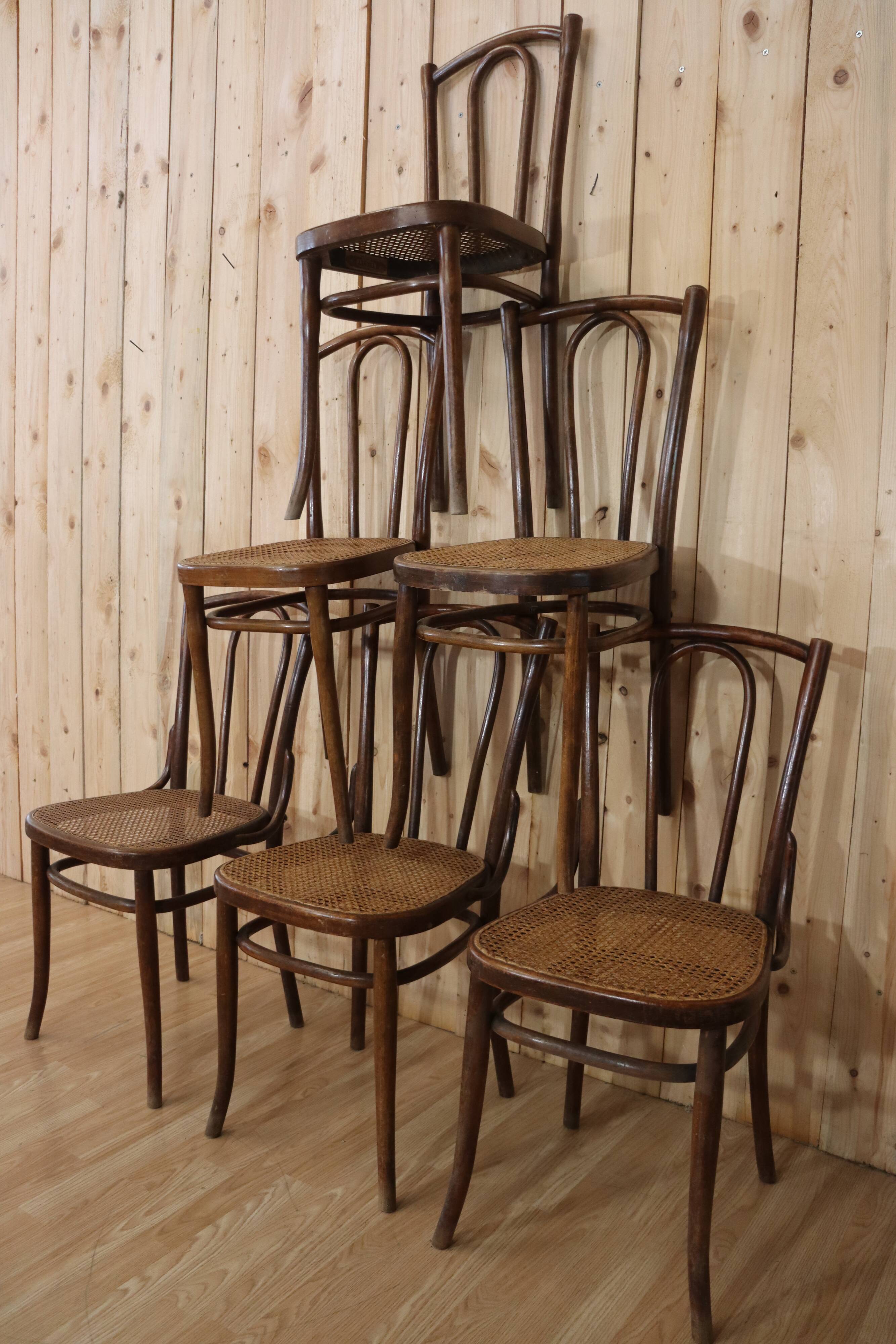 Series x6 bistro chairs n°56 Thonet