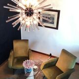 large vintage chandelier "Sputnik" - 50 ROSES prisms