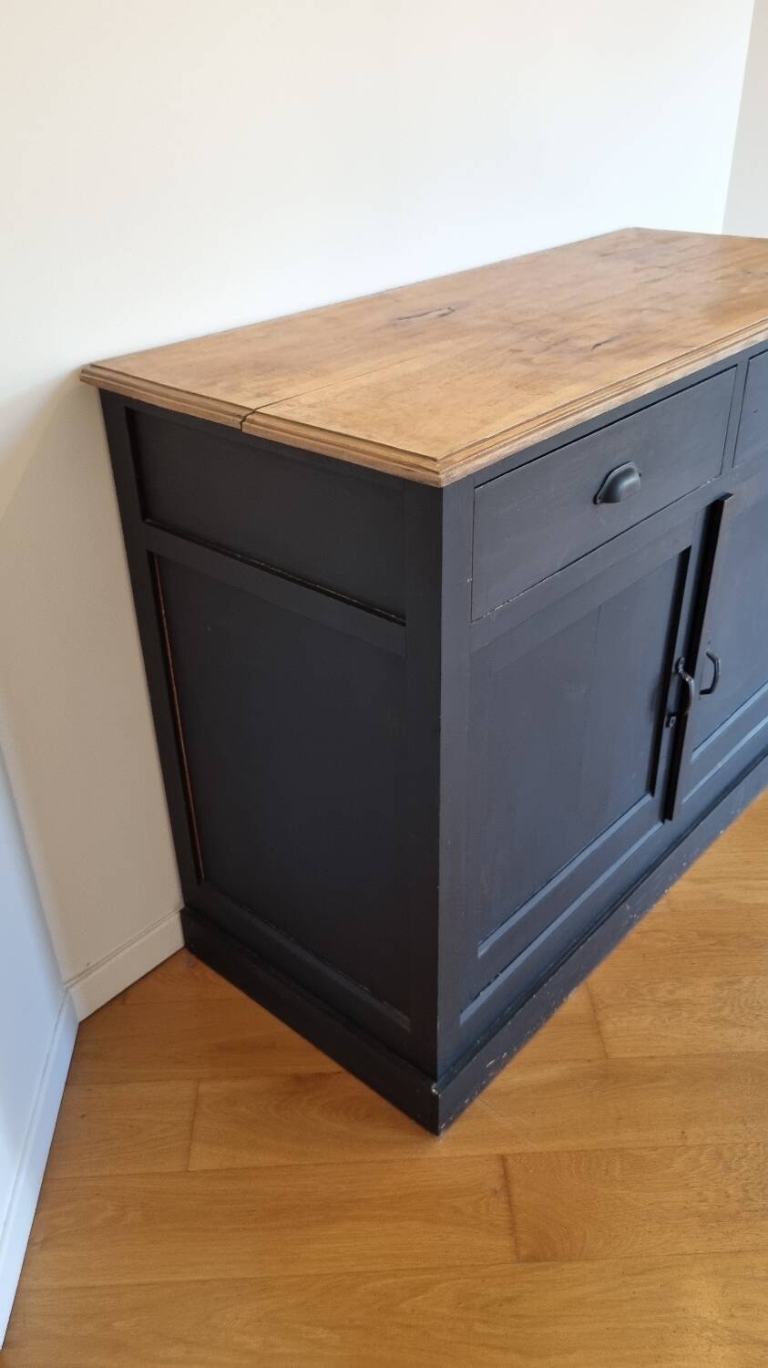 Antique oak and walnut sideboard