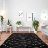 Modern Moroccan carpet black contemporary art 200x300cm