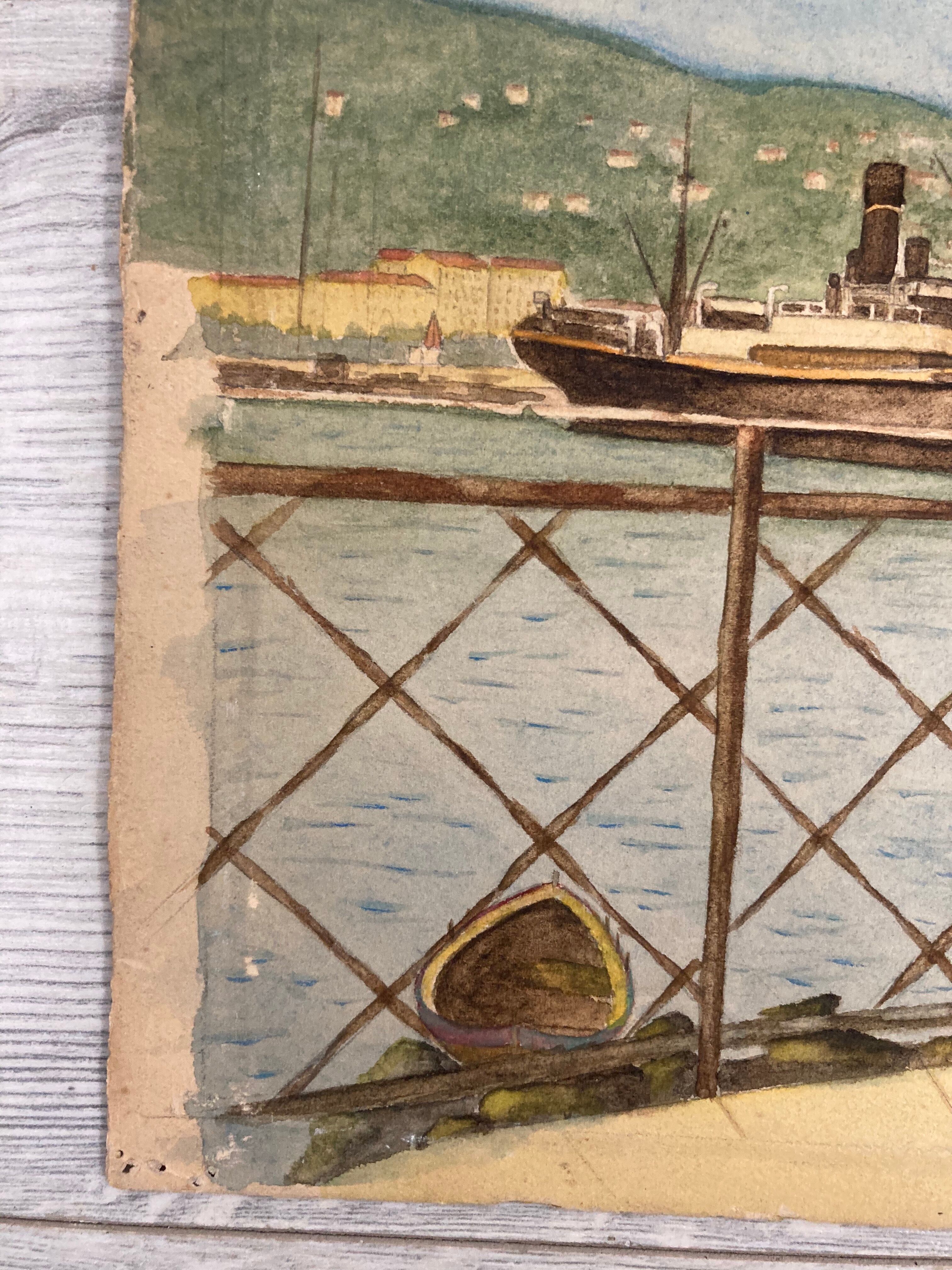 Vintage marine watercolor