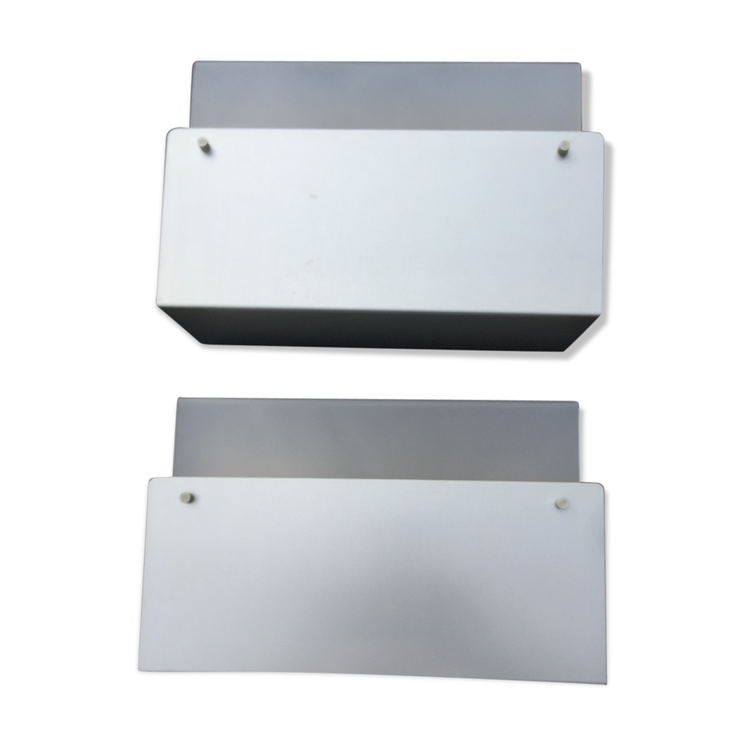 Pair of aluminum and translucent rodohide sconces 1970