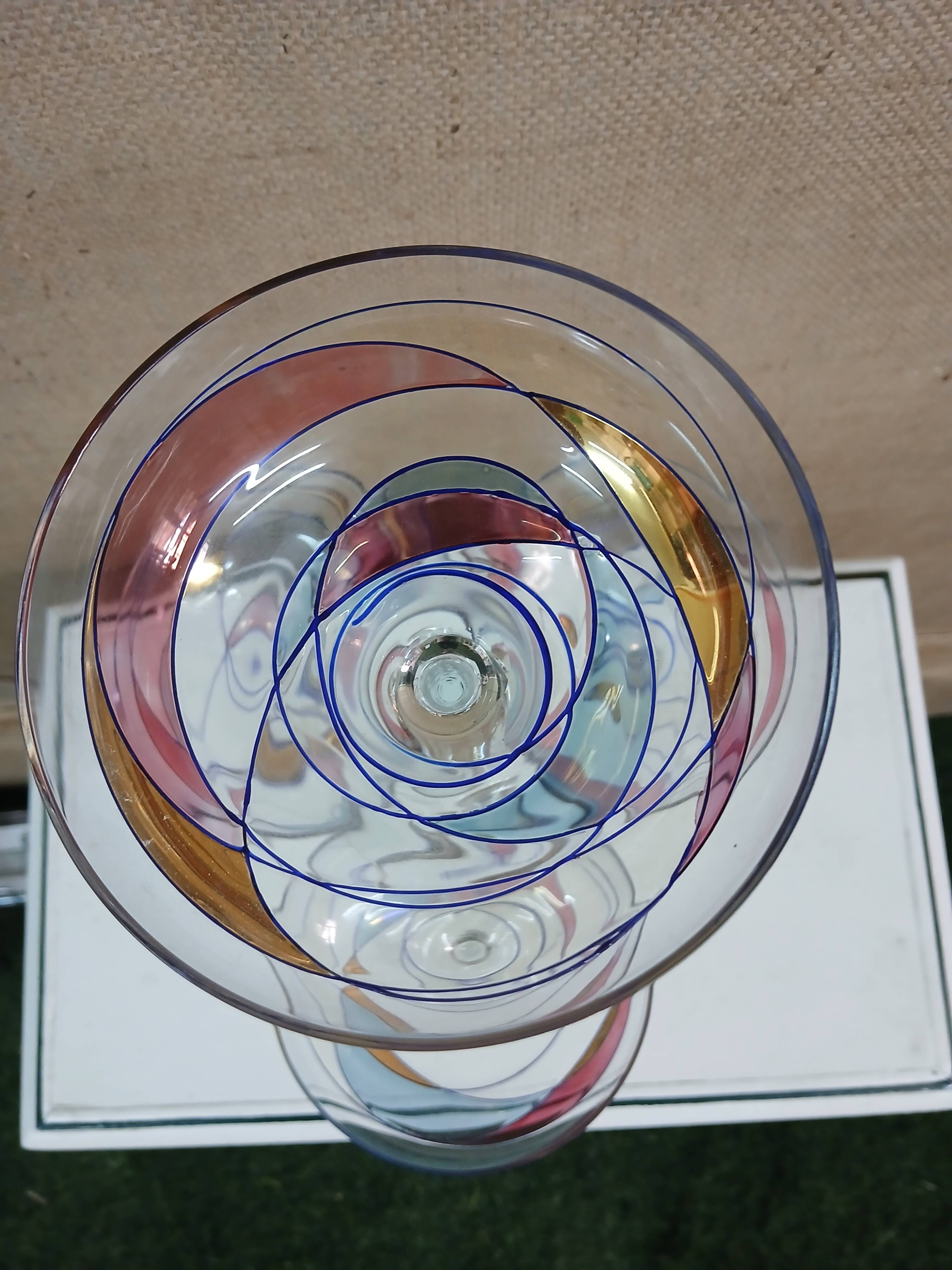 Multi-colored crystal glasses