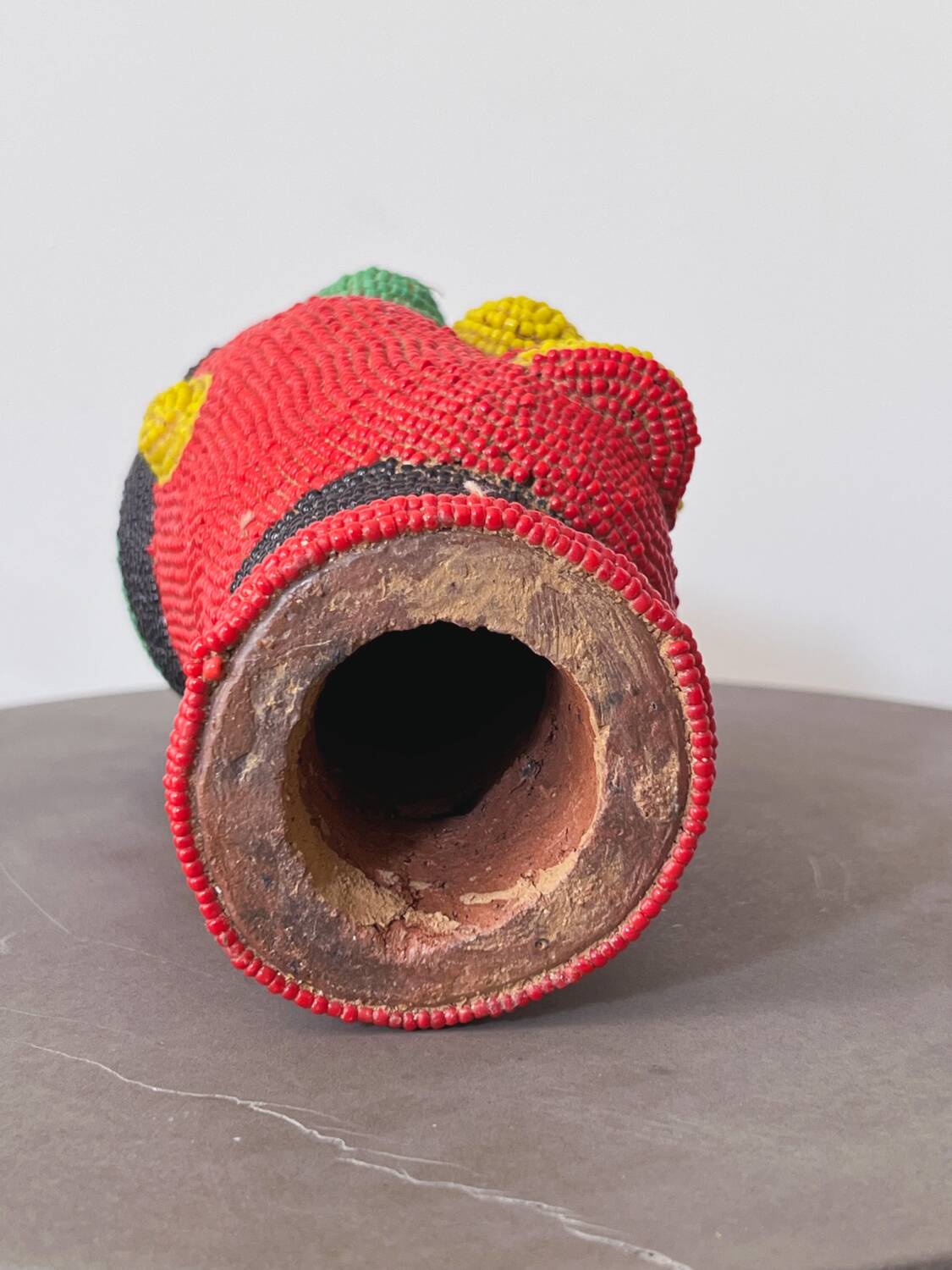 Bamileke beaded terracotta head (Cameroon)