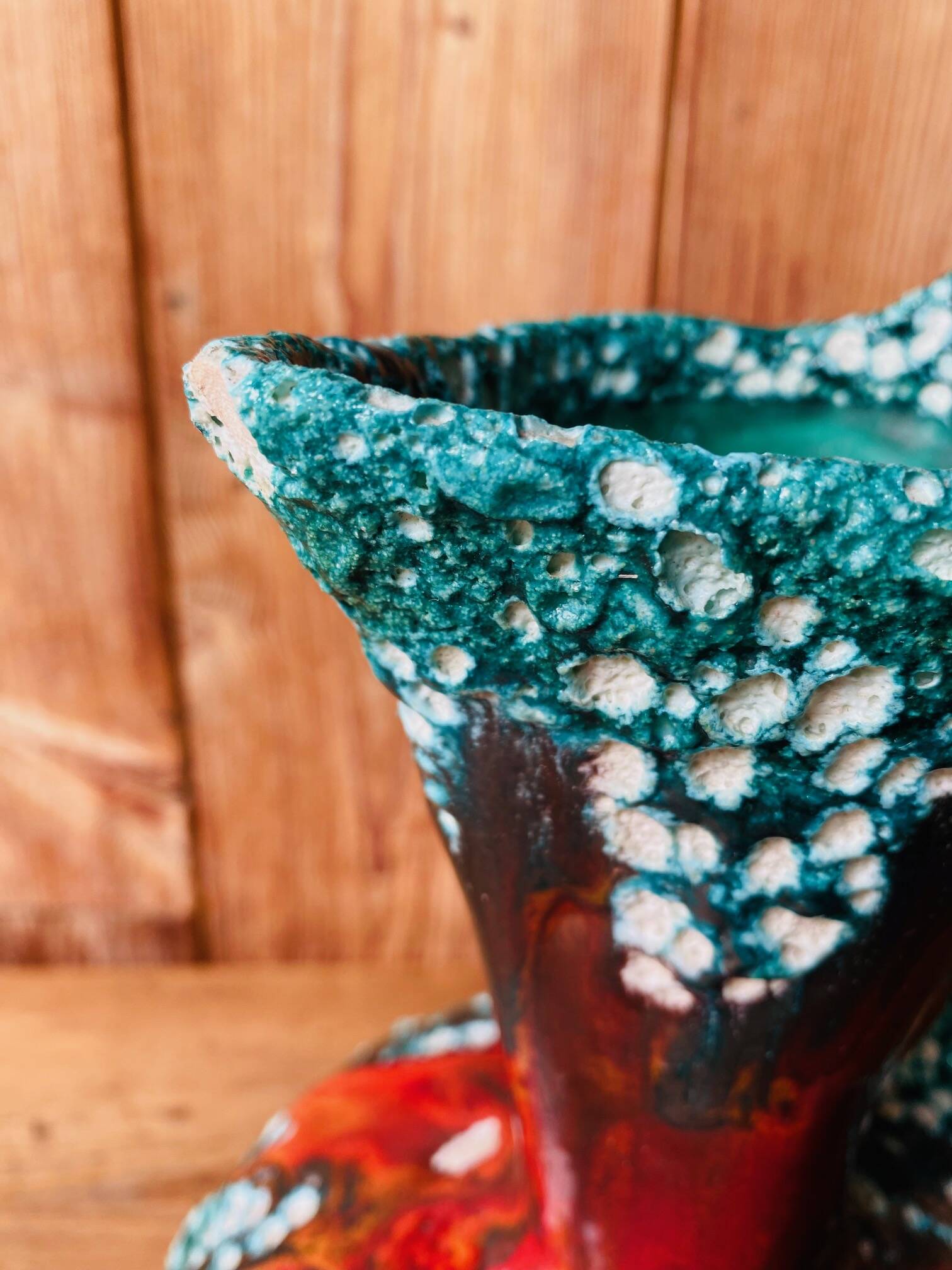 Fat lava vase Vallauris 60s