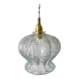 Vintage portable lamp in electrified chiseled glass to nine