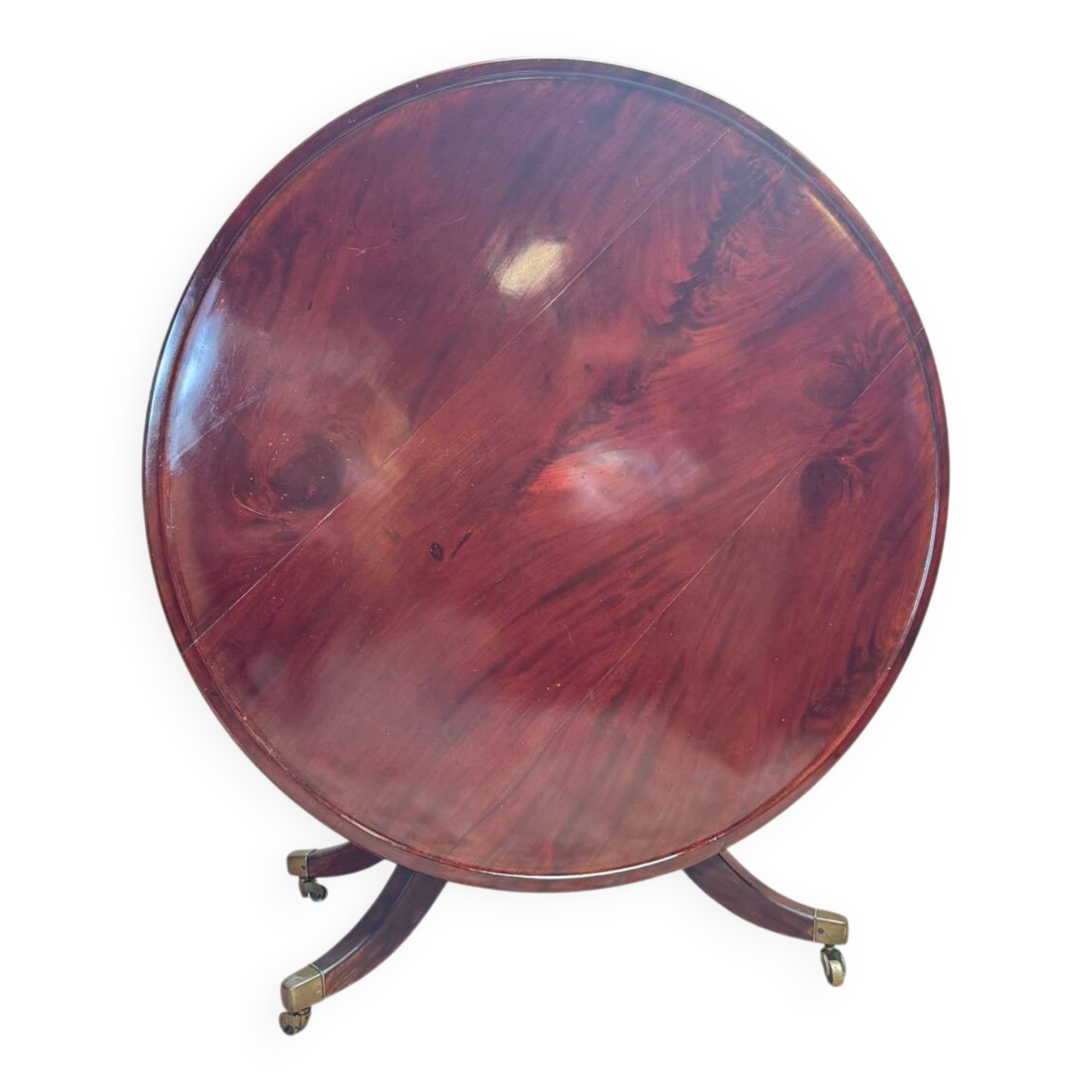 Jacob Desmalter mahogany pedestal table, stamped, Empire/Consulate period