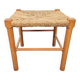 Tabouret en corde danois vintage en hêtre, années 1960