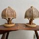 Pair of Italian rattan lamps