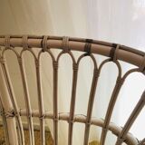 White rattan bench