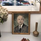 Portrait of a man in a suit, oil painting on canvas