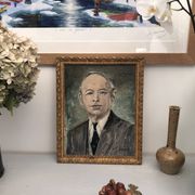 Portrait of a man in a suit, oil painting on canvas