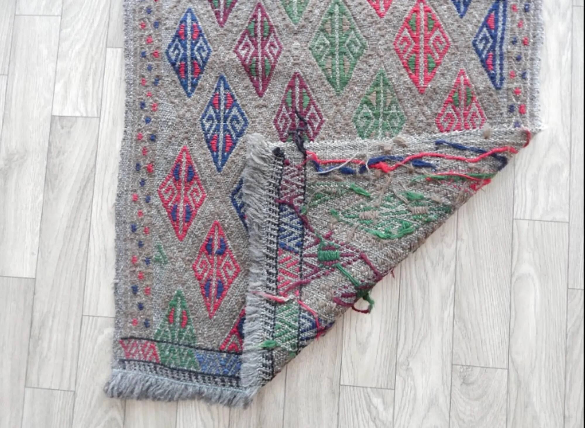 Tapis Kilim turc vintage tissé main
