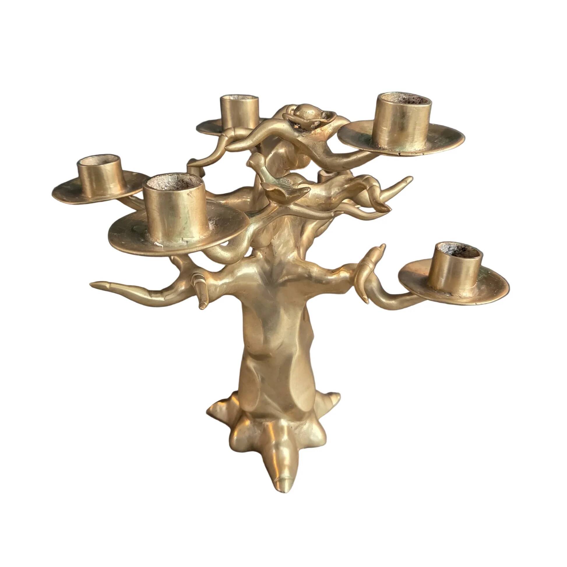 Chandelier baobab en laiton massif - pièce unique - ref 1411