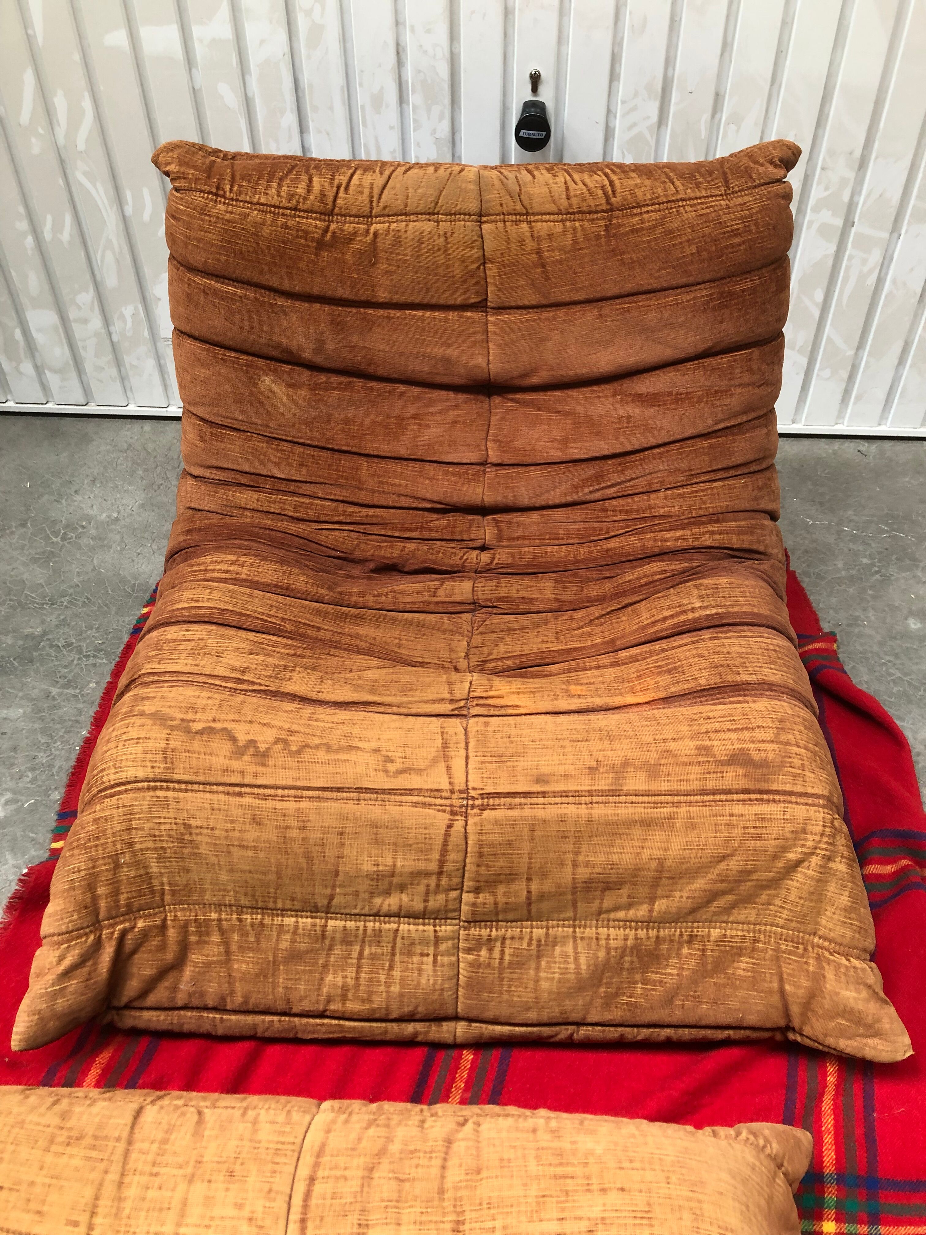 Armchair and pouf Fontana Arte  vintage 1970