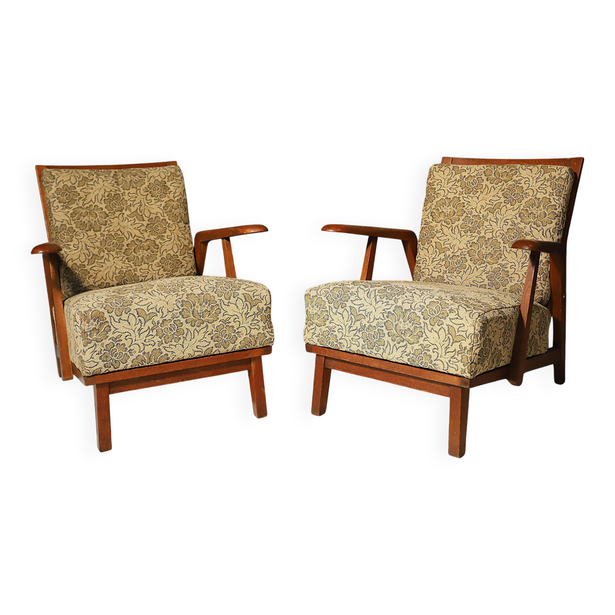 Paire de fauteuils du milieu du siècle, Tchécoslovaquie, vers les années 1940