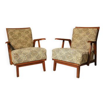 Paire de fauteuils des années 50, Tchécoslovaquie, vers les années 1940.