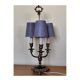 three-light candelabra lamp in metal and gilded brass, bouillotte lamp