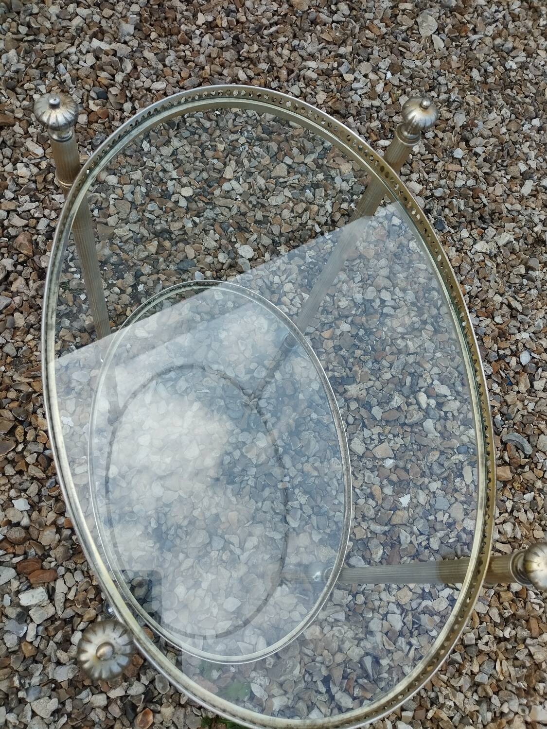 Old vintage rolling serving table