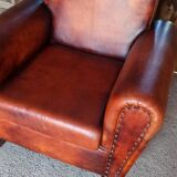 Club-style leather armchair