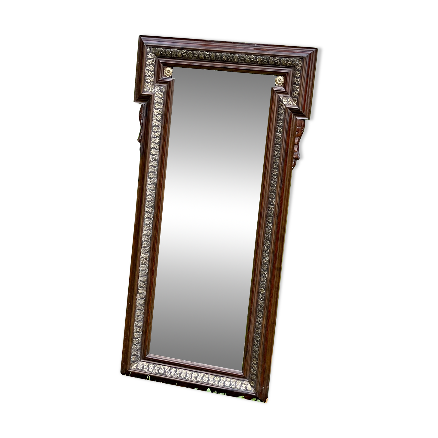 Corner mirror - wood and gilded brass - Napoleon style