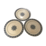 Set of 3 flat plates terre de fer salins