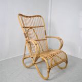 Fauteuil rotin 1960