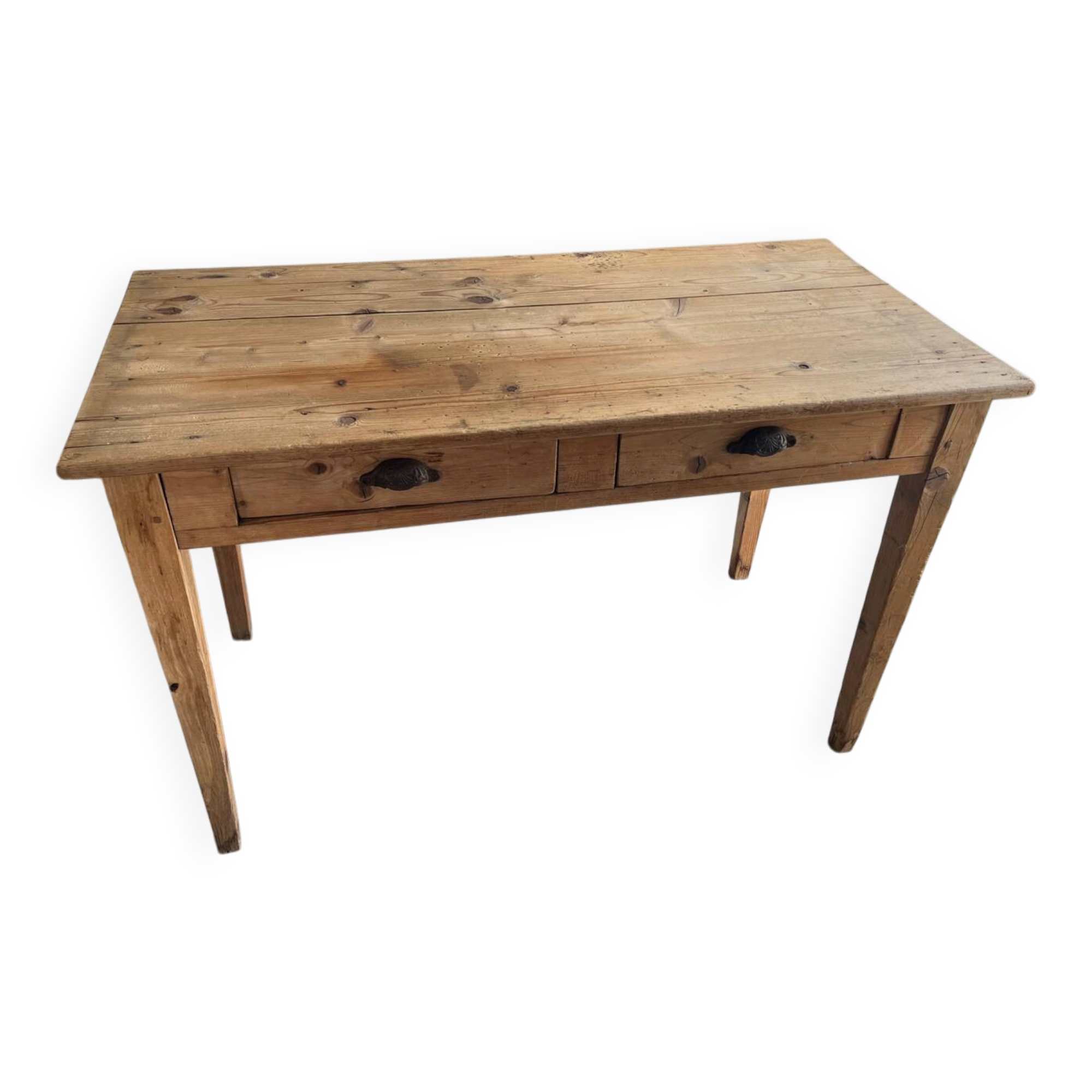 Patinated wooden farmhouse table
