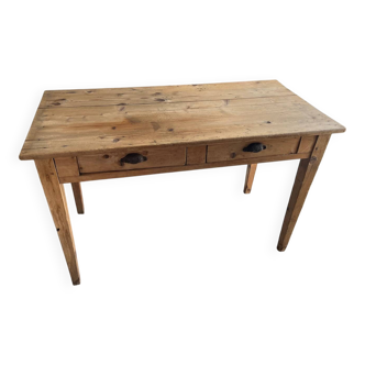 Patinated wooden farmhouse table
