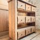 Old workshop furniture with 9 drawers