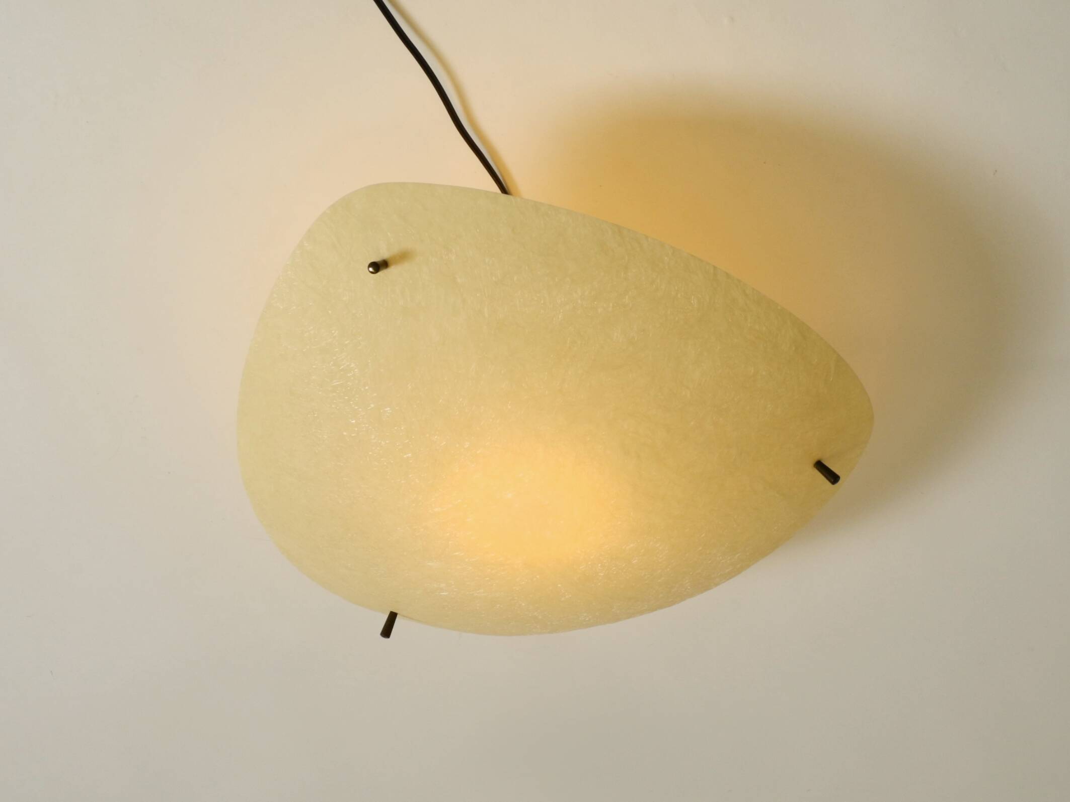 Beautiful, rare mid-century modern fiberglass ceiling lamp