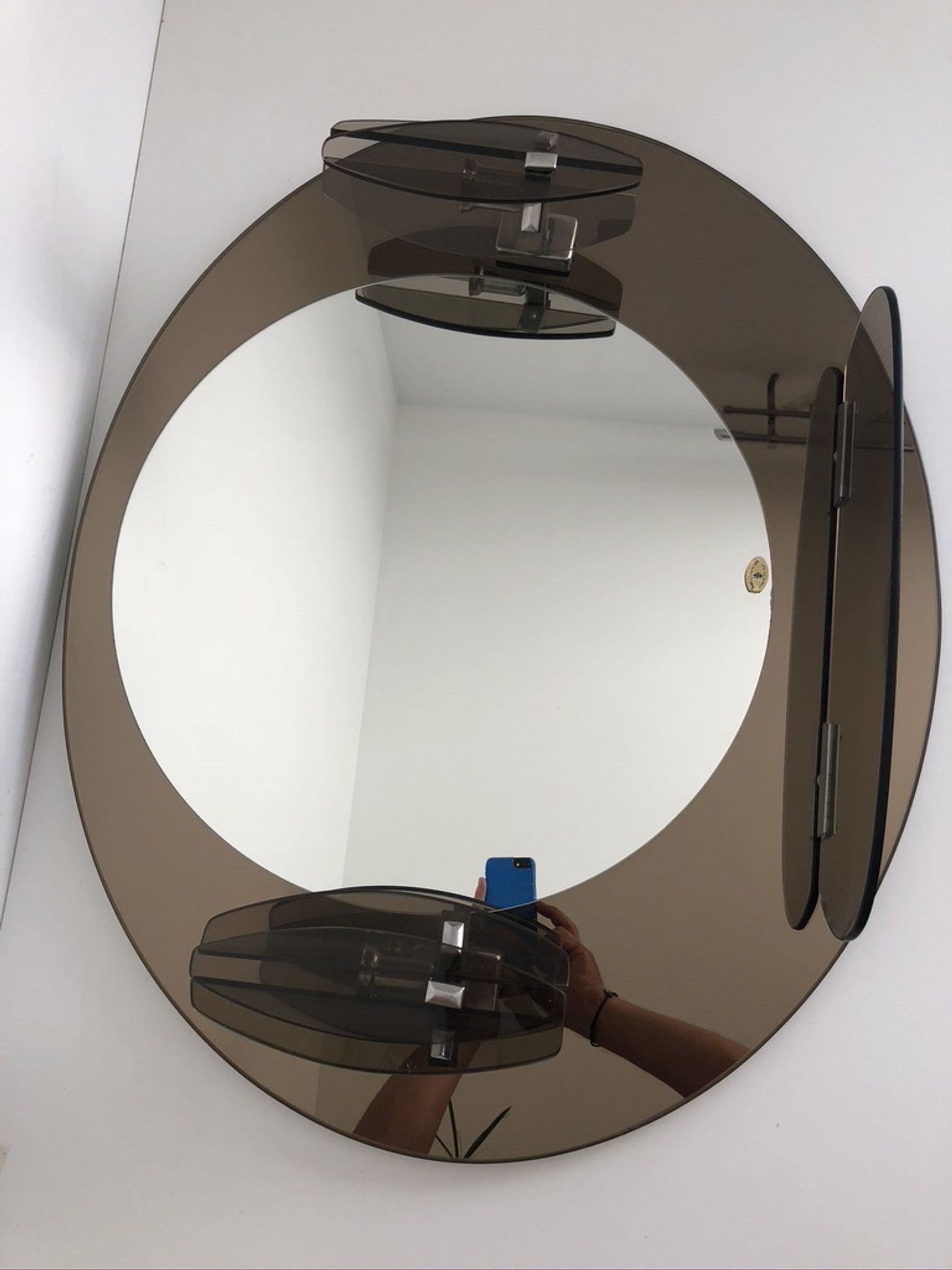 Lupi Crystal Luxor Mirror with 2 integrated wall lights and shelf