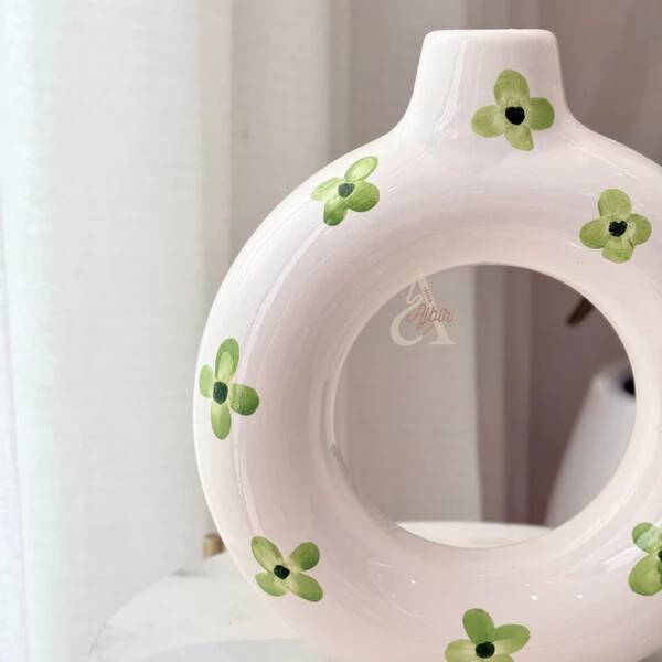 Artisanal vase Tafoukt floral