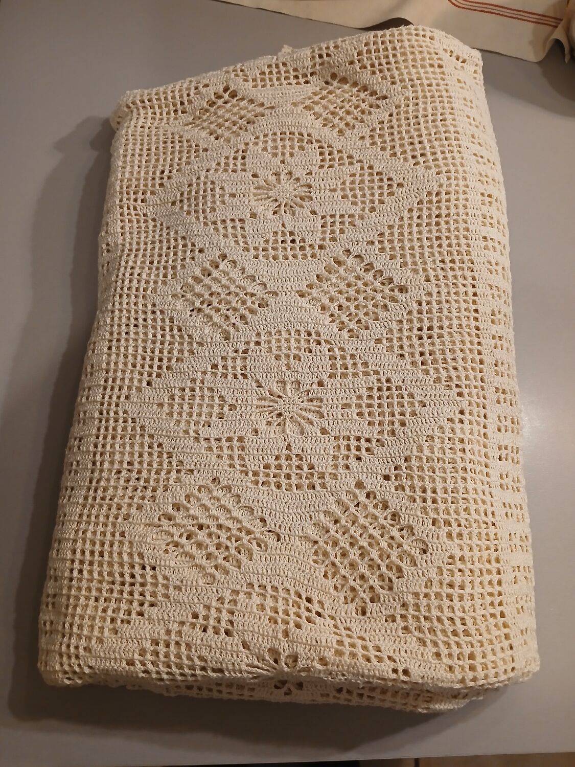 2 antique crocheted bedspreads