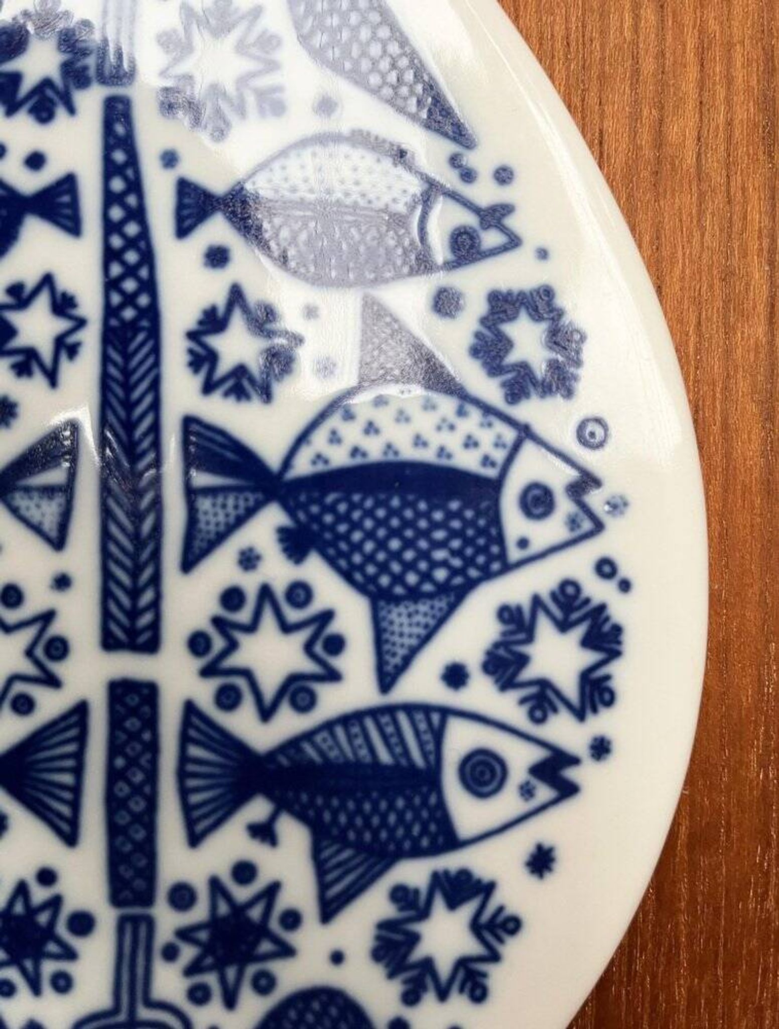 Mid-century porcelain fish wall plate from Porsgrund, Norway, 1960s.